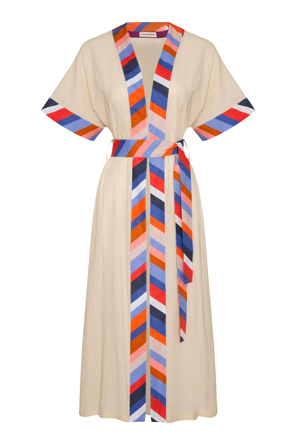 Realistic Kimono - Banded Beige Women’s Natural Fabric Kimono by unexpectedone