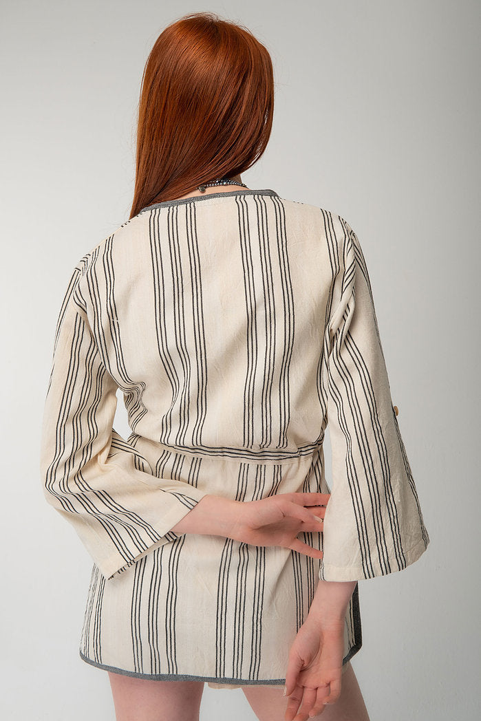 Meet CASTLE - Women's Natural Fabric Kimono by unexpectedone