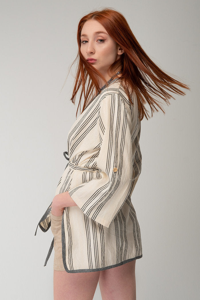Meet CASTLE - Women's Natural Fabric Kimono by unexpectedone