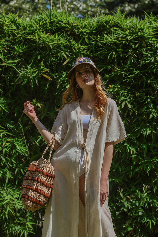 Realistic Kimono - Plain Beige Women’s Natural Fabric Kimono by unexpectedone