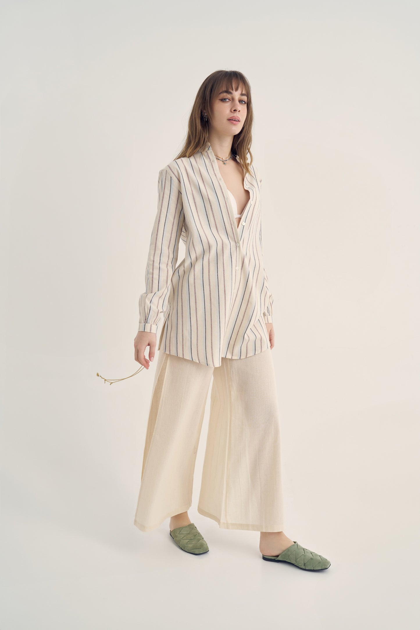 Shades of Shirt Matching Soul Mate Side Slit Trousers Burgundy by unexpectedone