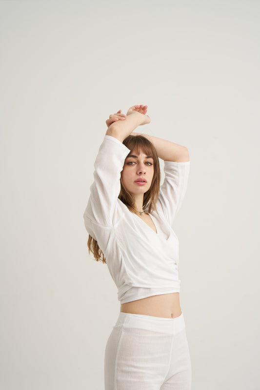 Flirt Me to The Moon Set- White - Women’s Natural Fabric Set by unexpectedone