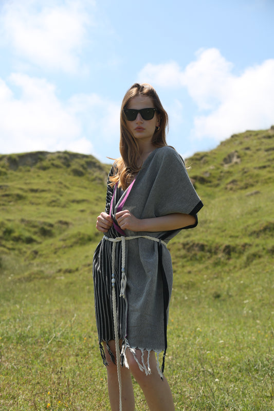 Natual Kaftan - Black - Women’s Natural Fabric Kaftan by unexpectedone