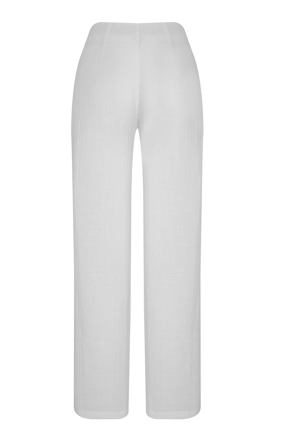 Soul Mate Side Slit Trousers - White - Women’s Natural Fabric Slit Trousers by unexpectedone