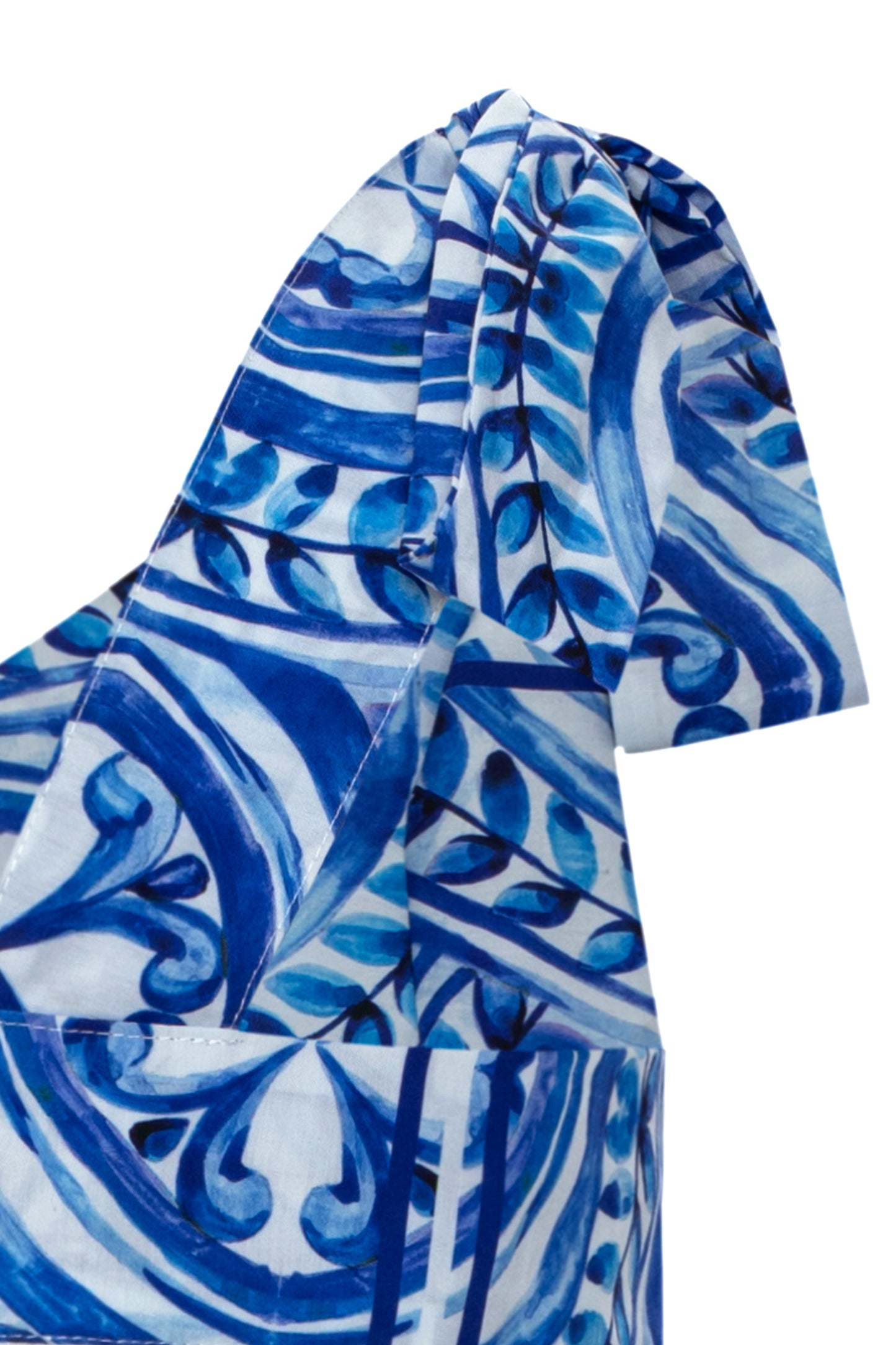 Put a Bow on It - Sapphire - Women’s Natural Fabric One Shoulder Top by unexpectedone