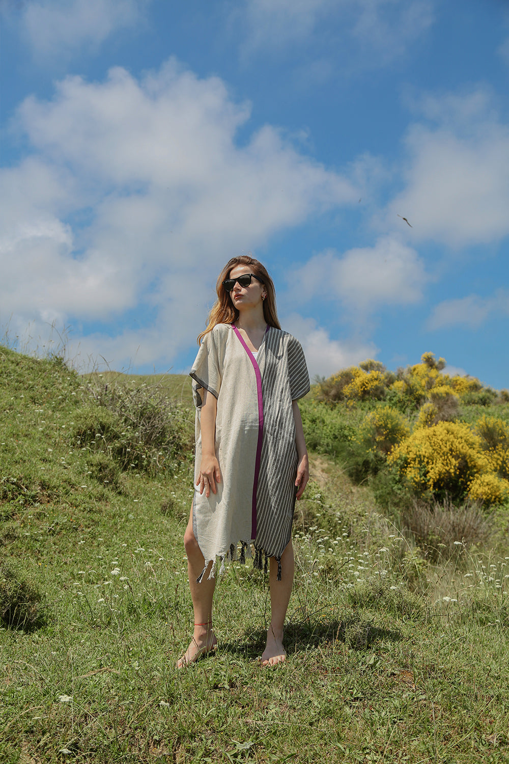Natual Kaftan - Beige - Women’s Natural Fabric Kaftan by unexpectedone