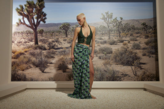 The One Pareo- Leaves - Women’s Natural Fabric Pareo by unexpectedone