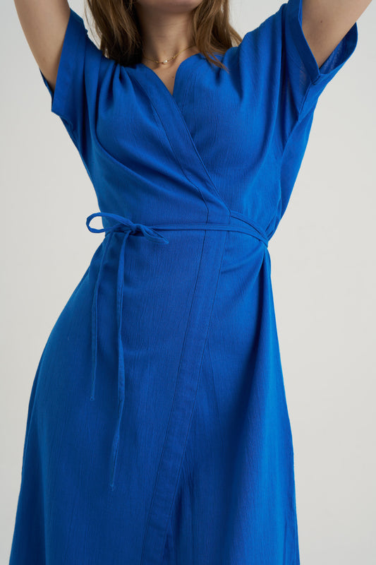 Realistic Kimono - Plain Blue - Women’s Natural Fabric Kimono by unexpectedone