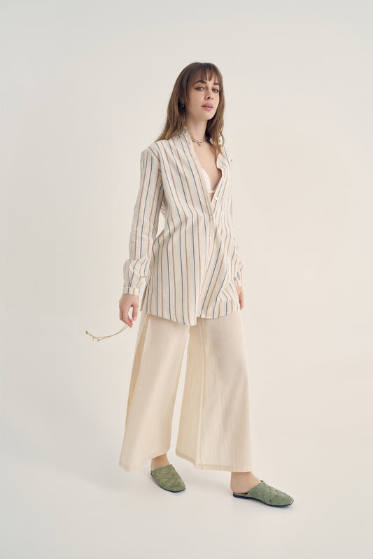 Shades of Shirt Matching Soul Mate Side Slit Trousers Burgundy by unexpectedone