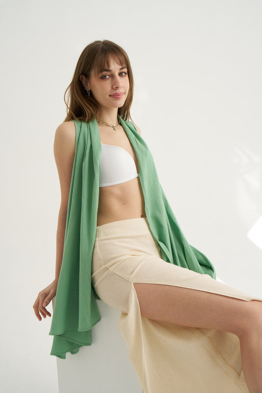 Soul Mate Side Slit Trousers - Beige - Women’s Natural Fabric Slit Trousers by unexpectedone