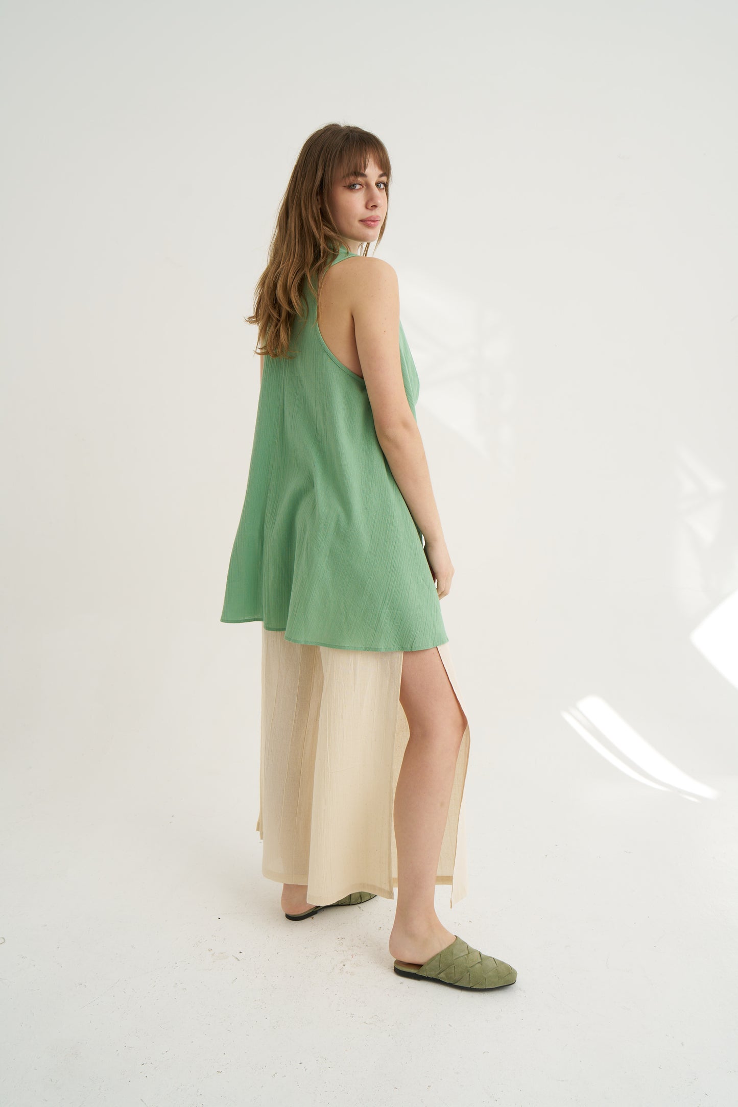 Wrapped by Waterfall Tunic - Green - Women’s Natural Fabric Tunic by unexpectedone