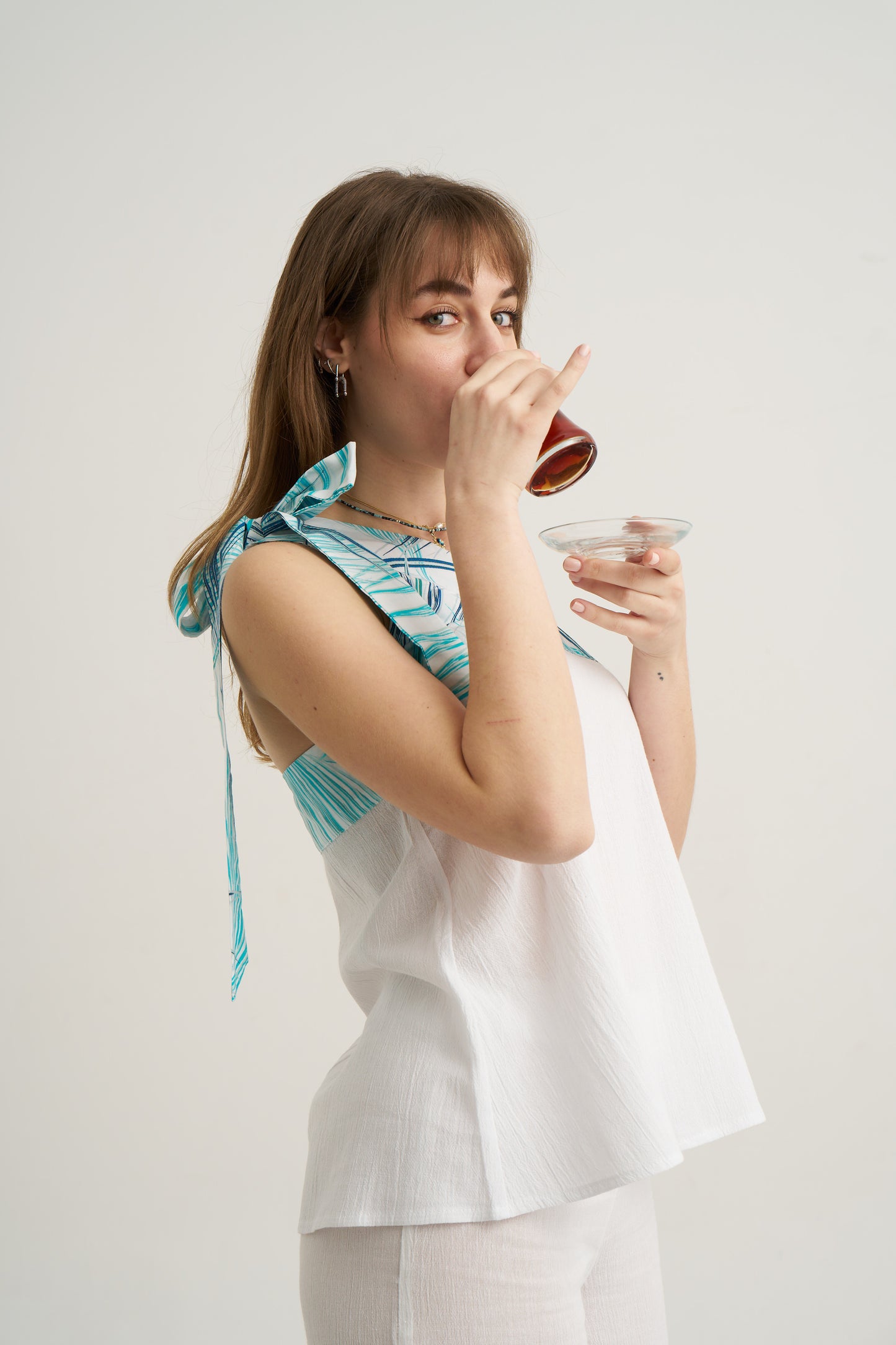 Put a Bow on It - Havana - Women’s Natural Fabric One Shoulder Top by unexpectedone
