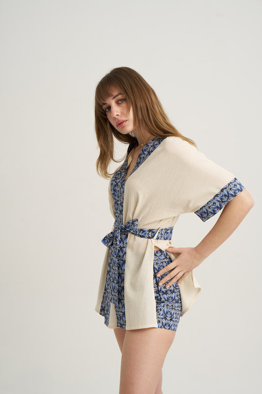 Realistic Kimono - Banded Mystery Kimono - Women’s Natural Fabric Kimono by unexpectedone